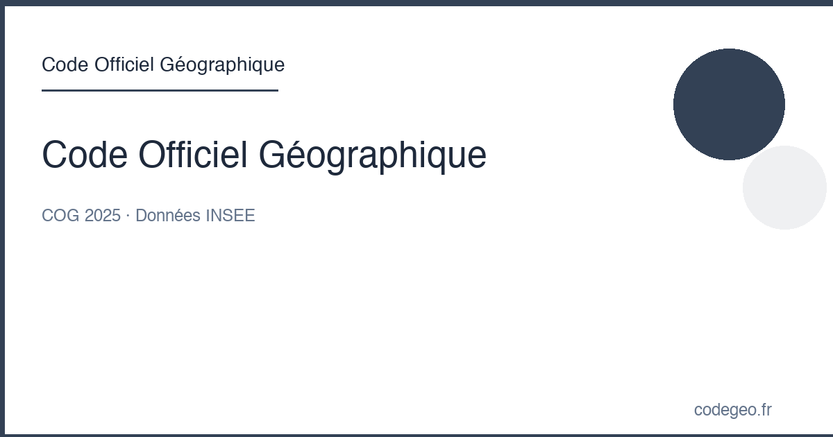 CodeGeo — Official Geographic Code 2026
